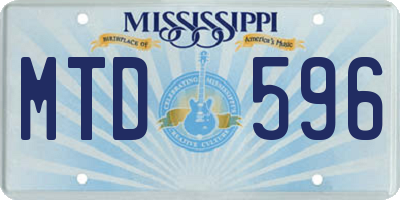 MS license plate MTD596