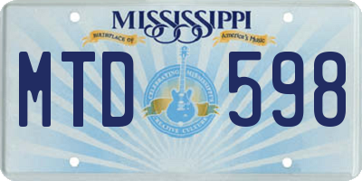 MS license plate MTD598