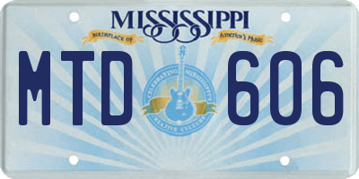 MS license plate MTD606