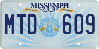 MS license plate MTD609