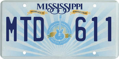 MS license plate MTD611