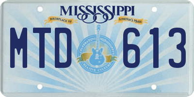 MS license plate MTD613