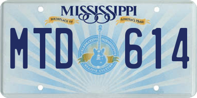 MS license plate MTD614