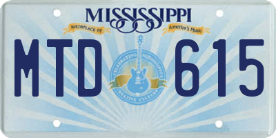 MS license plate MTD615