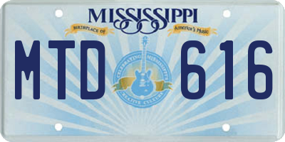 MS license plate MTD616