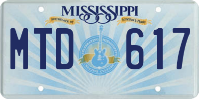 MS license plate MTD617