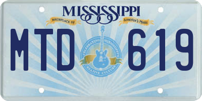 MS license plate MTD619