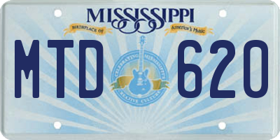 MS license plate MTD620