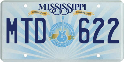 MS license plate MTD622
