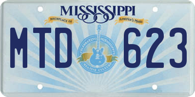 MS license plate MTD623
