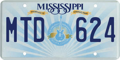 MS license plate MTD624