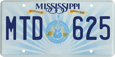 MS license plate MTD625