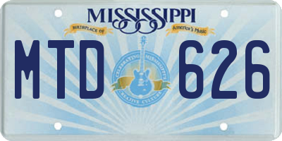 MS license plate MTD626