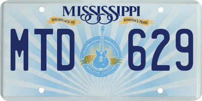 MS license plate MTD629