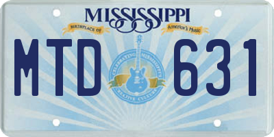 MS license plate MTD631