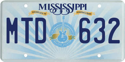 MS license plate MTD632