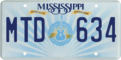 MS license plate MTD634