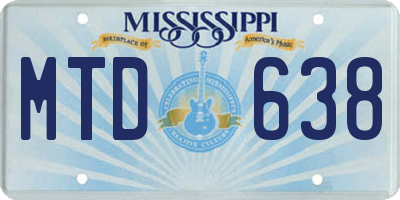 MS license plate MTD638