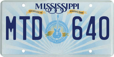 MS license plate MTD640