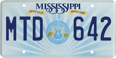 MS license plate MTD642