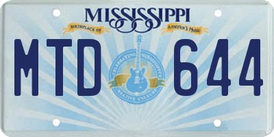 MS license plate MTD644