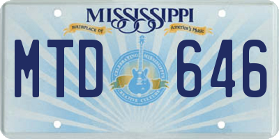 MS license plate MTD646