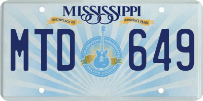 MS license plate MTD649