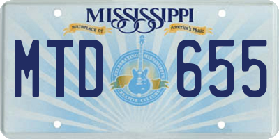 MS license plate MTD655