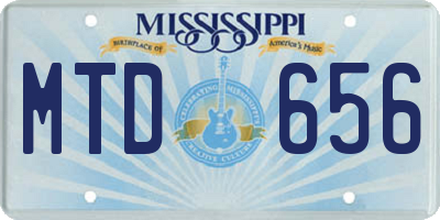 MS license plate MTD656