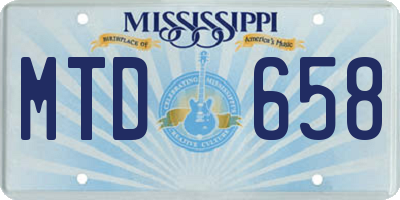 MS license plate MTD658