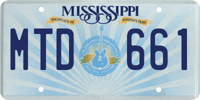 MS license plate MTD661