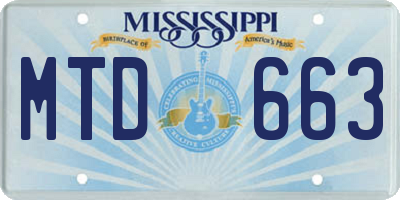 MS license plate MTD663