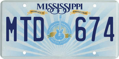 MS license plate MTD674