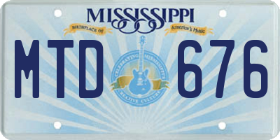 MS license plate MTD676