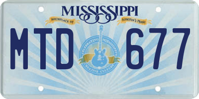 MS license plate MTD677