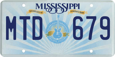 MS license plate MTD679