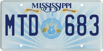MS license plate MTD683