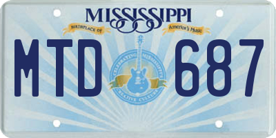 MS license plate MTD687