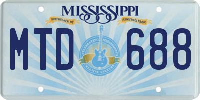 MS license plate MTD688