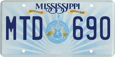 MS license plate MTD690