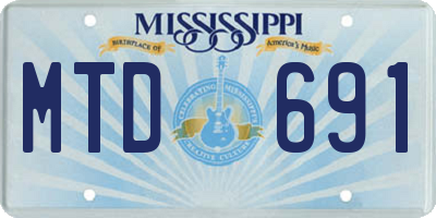 MS license plate MTD691