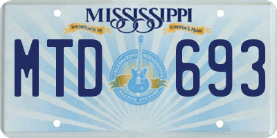 MS license plate MTD693