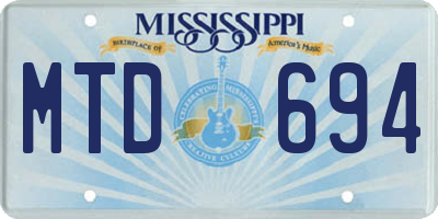 MS license plate MTD694