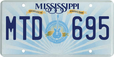 MS license plate MTD695