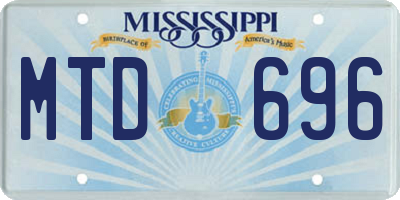 MS license plate MTD696