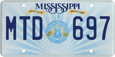 MS license plate MTD697