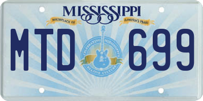 MS license plate MTD699