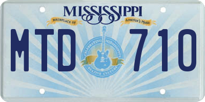 MS license plate MTD710