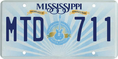 MS license plate MTD711