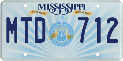MS license plate MTD712